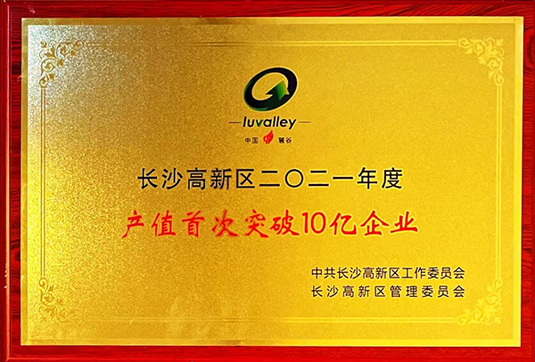 长沙高新区二〇二一年度产值首次突破10亿企业